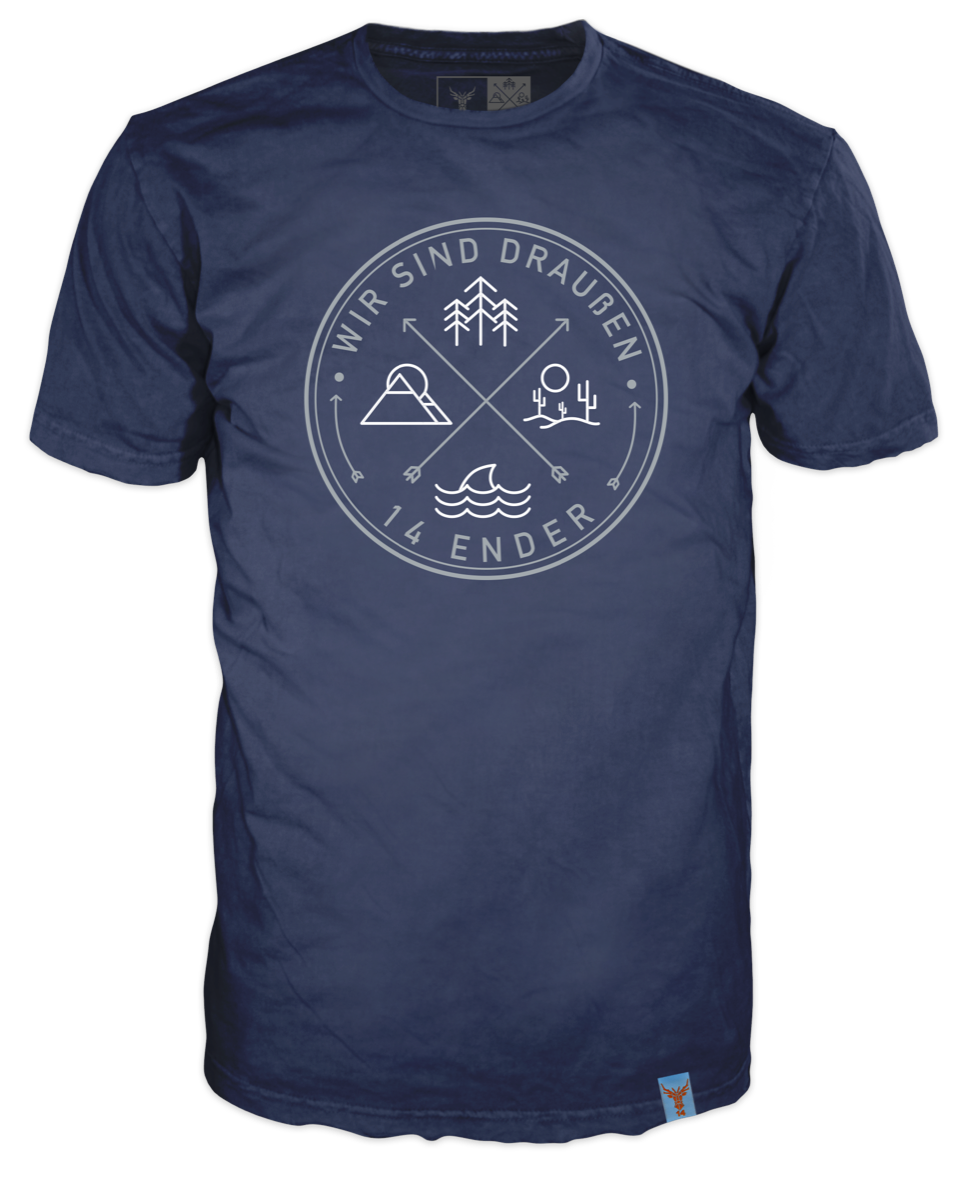wir zelten schwarz t shirt T-Shirt 14ender® 0% Emission, Dirtbikedesign für Männer auf Baumwolle –  14Ender by authentex e.K