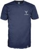 navy T-Shirt kurzarm mit 14ender Logoprint in silbergrau auf der linken Brust