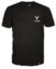weißer 14ender Logoprint auf schwarzem Herren T-Shirt auf der linken Brust sowie einem Label am Saum