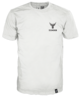 Weißes T-Shirt aus der Logline von 14ender mit kleinem Brustlogo auf der linken Seite sowie einem schwarz weißen Weblabel am unteren Saum